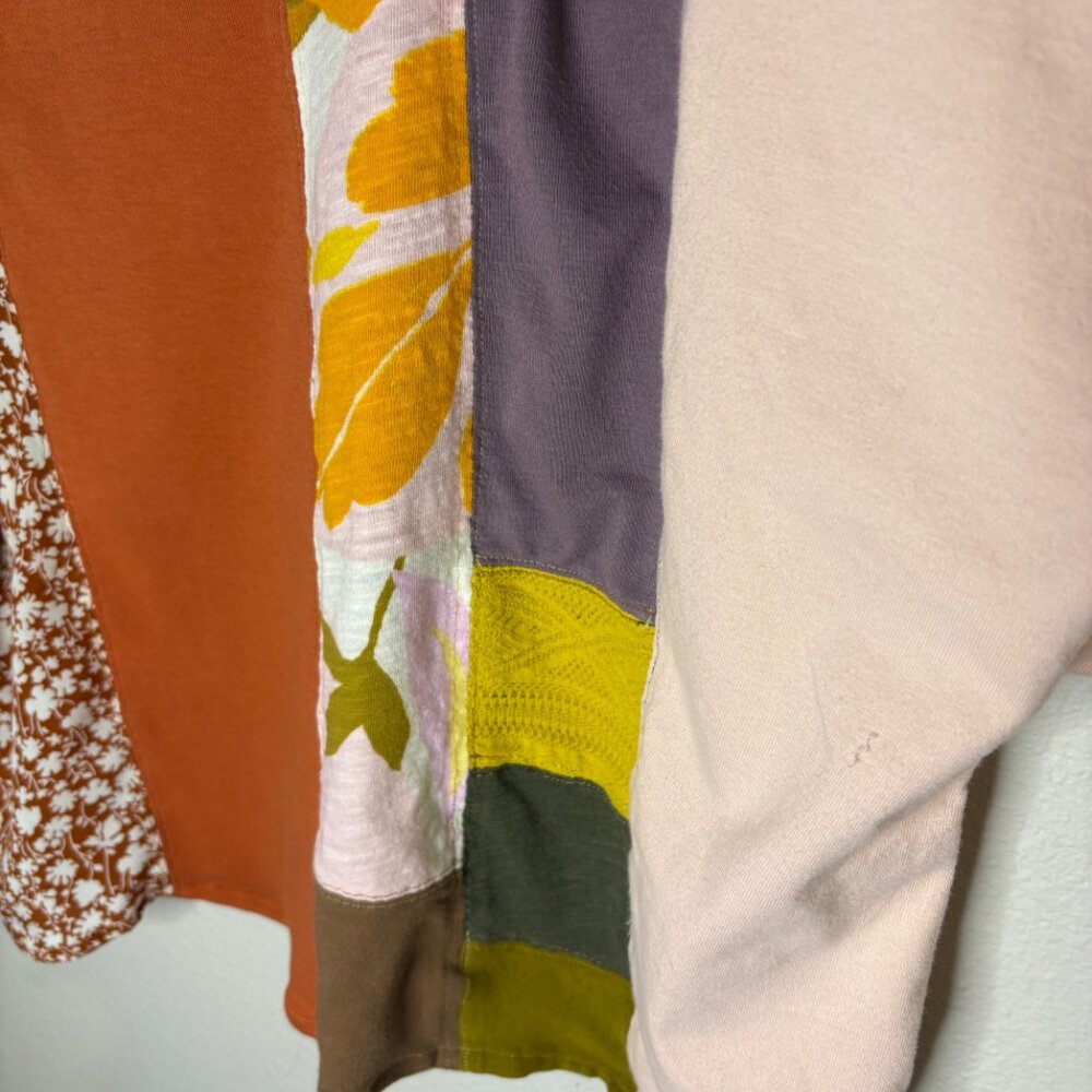 Upcycled Patchwork M Blouse Unique Retro Pink Pur… - image 5